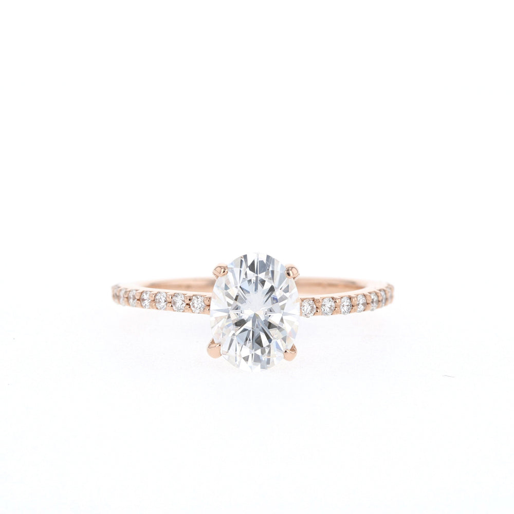 1.60Ct Oval Cut Moissanite Pave Diamond Engagement Ring