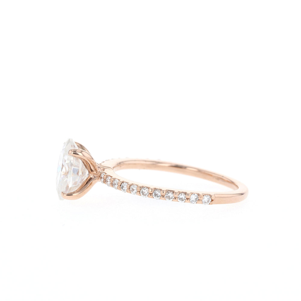 1.60Ct Oval Cut Moissanite Pave Diamond Engagement Ring