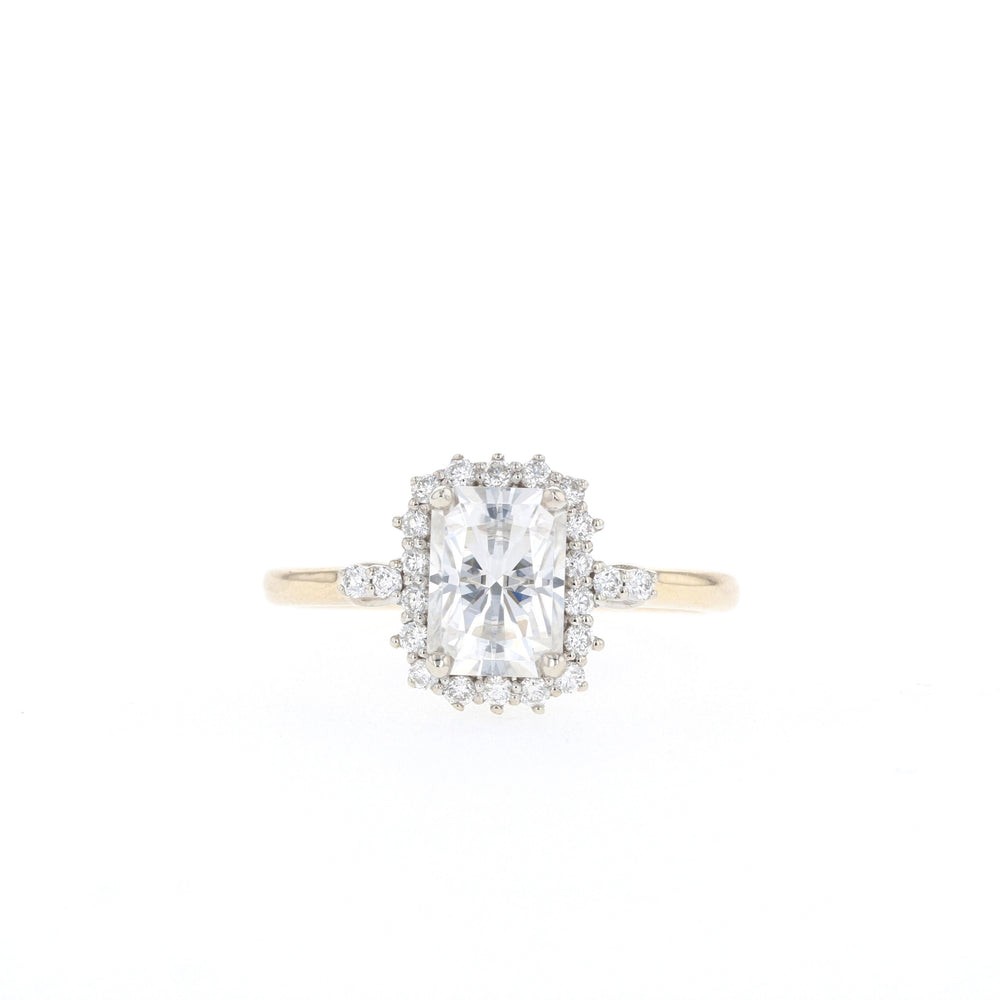 1.10CT Radiant Halo Moissanite Diamond Solitaire Engagement Ring For Women 