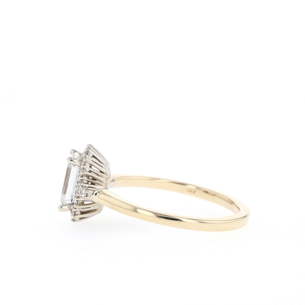 1.10CT Radiant Halo Moissanite Diamond Solitaire Engagement Ring For Women 
