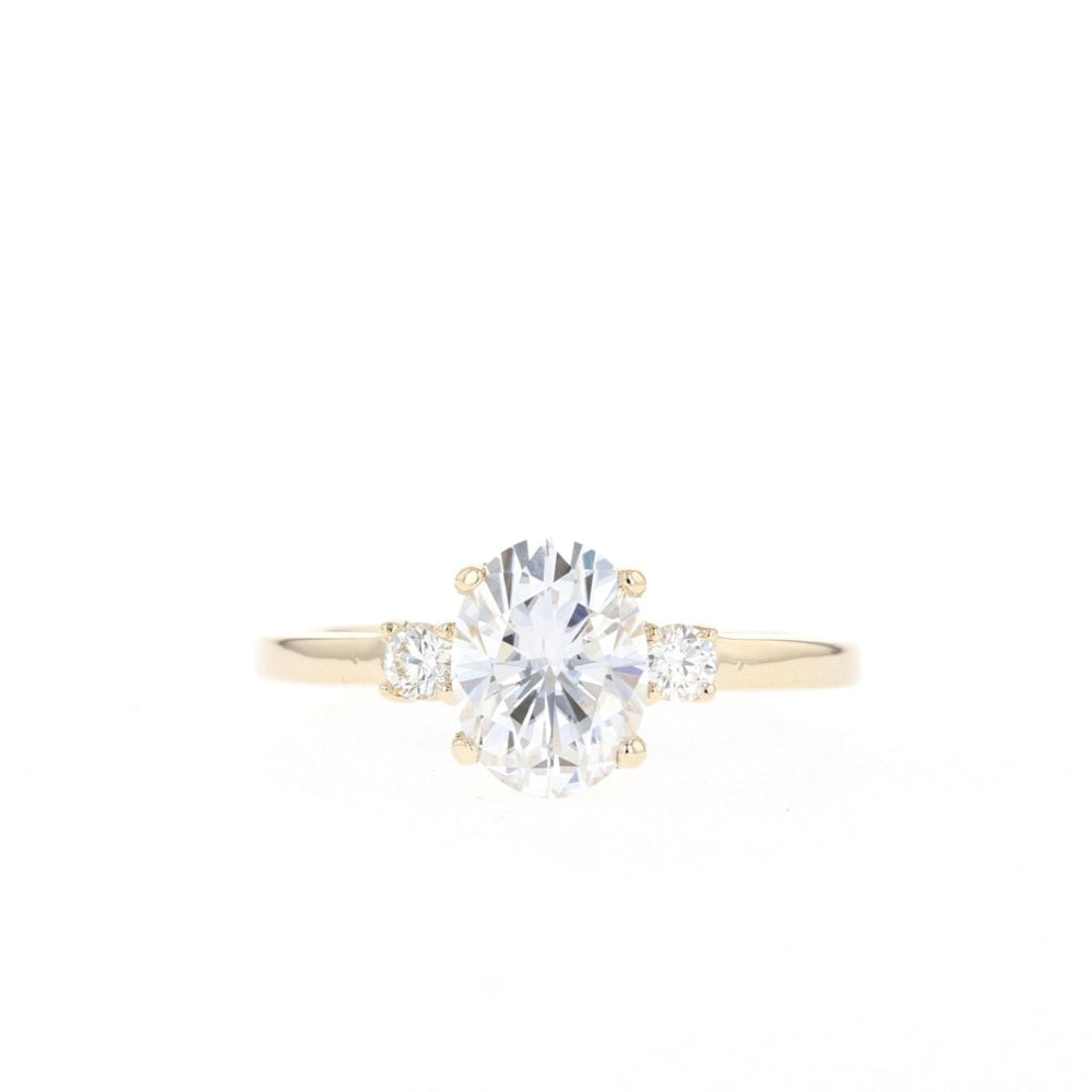 1.20CT Oval Three Stone Moissanite Diamond Engagement Ring