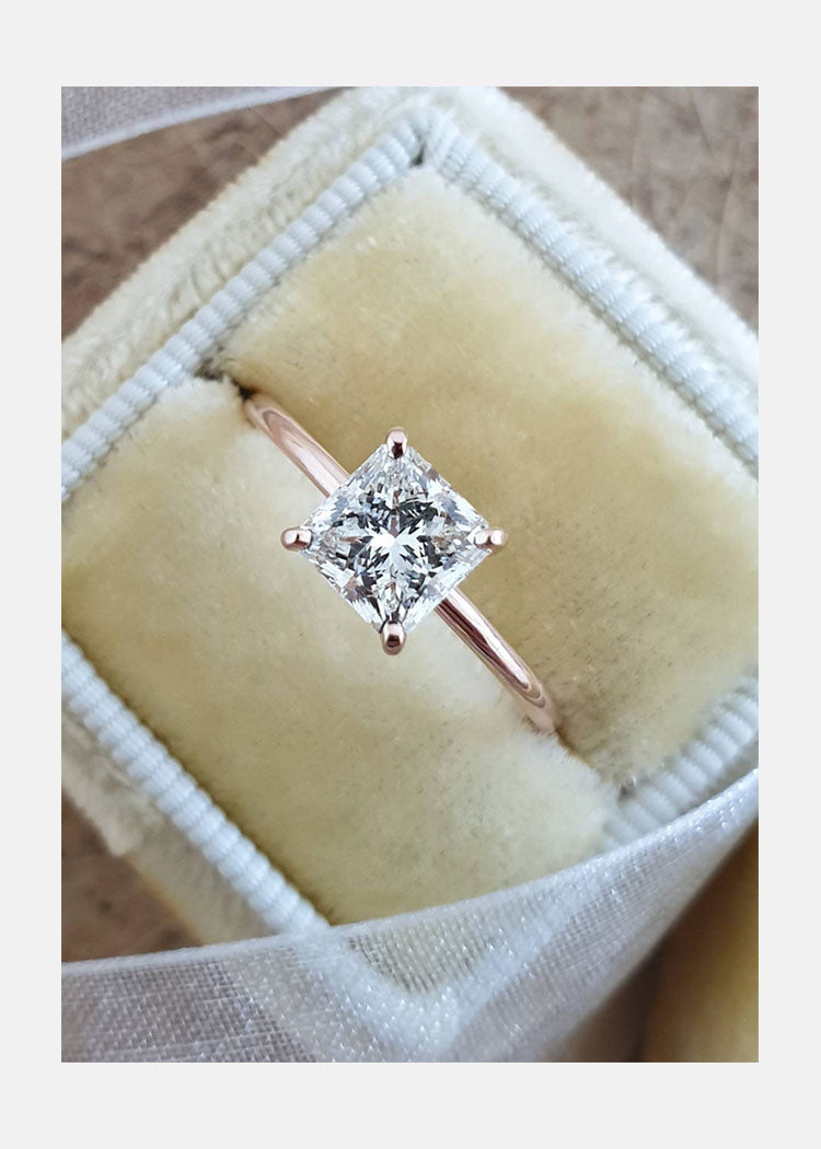 Moissanite Solitaire Engagement Ring