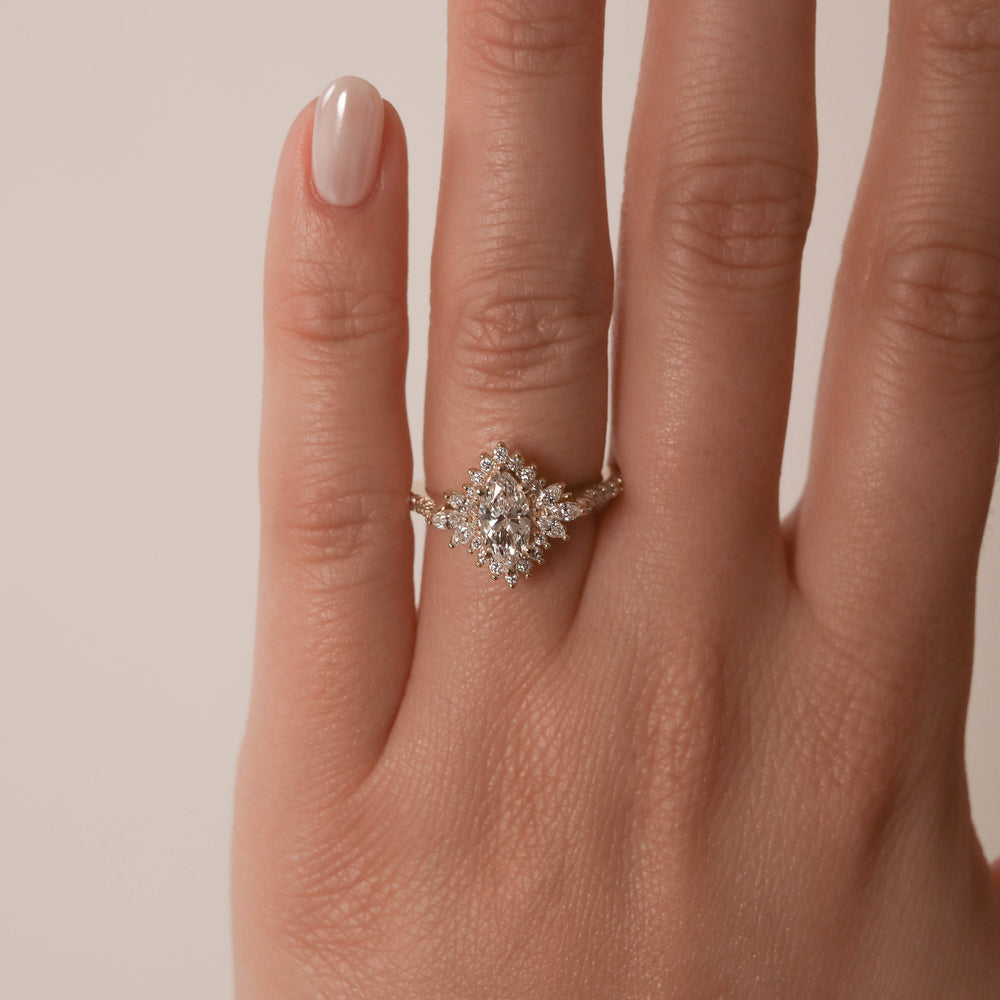 Halo Moissanite Engagement Ring