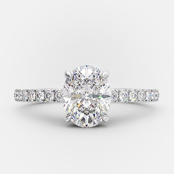 Hidden Halo Moissanite Engagement Ring