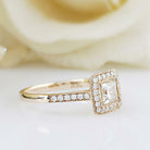 Moissanite Halo Engagement Ring
