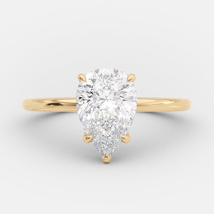 Pear Moissanite Engagement Ring