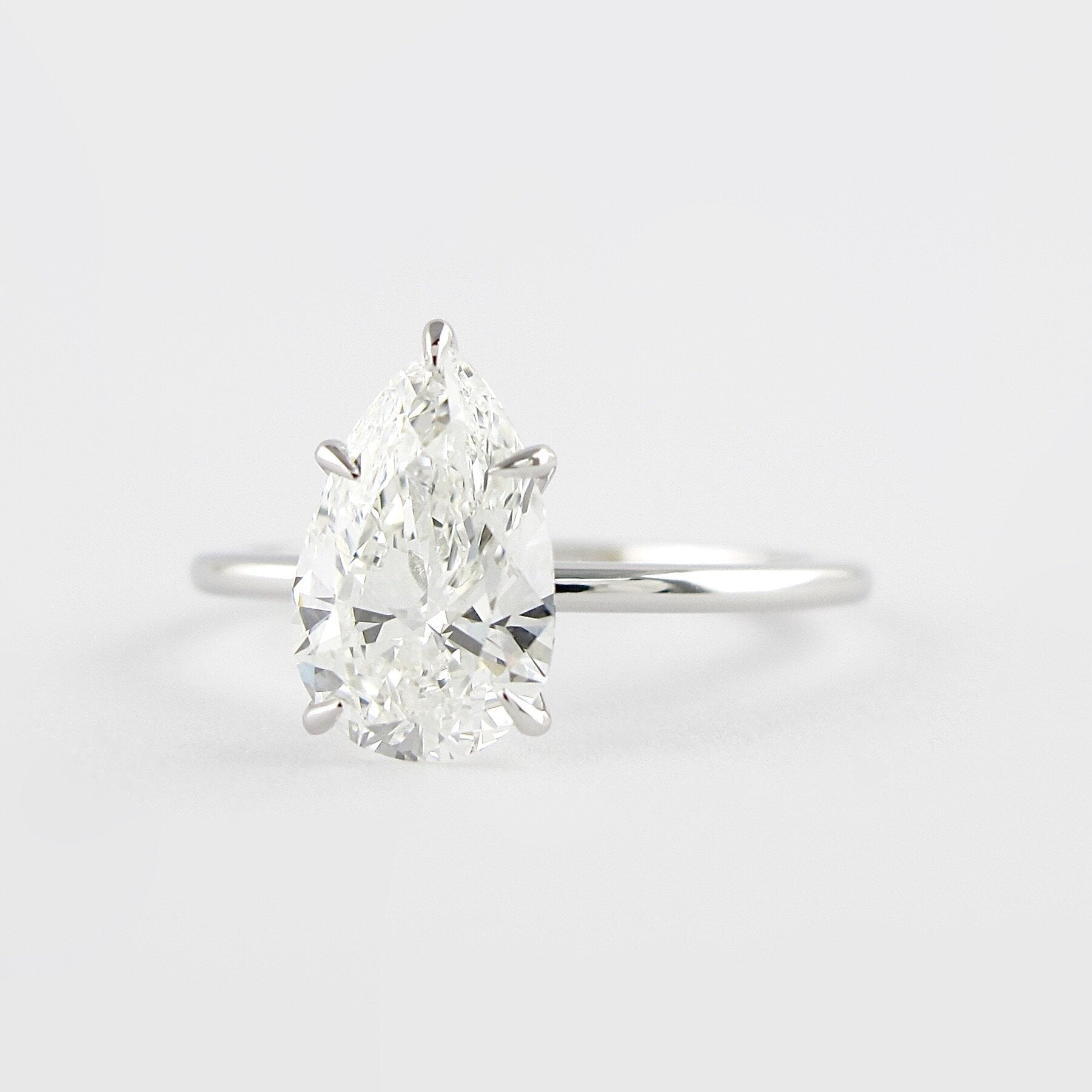 Pear Cut Moissanite Engagement Ring