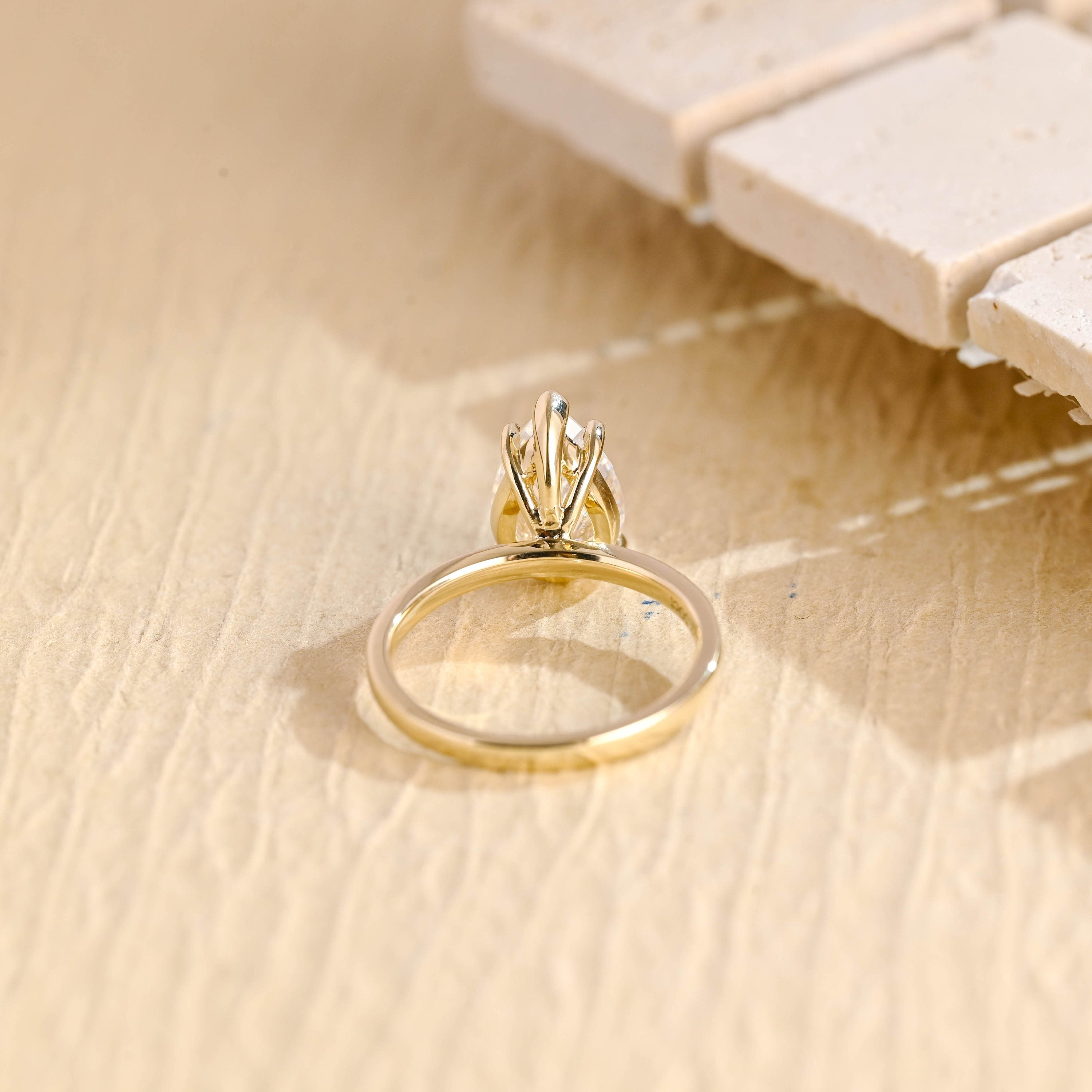 elegant pear shape engagement ring moissanite