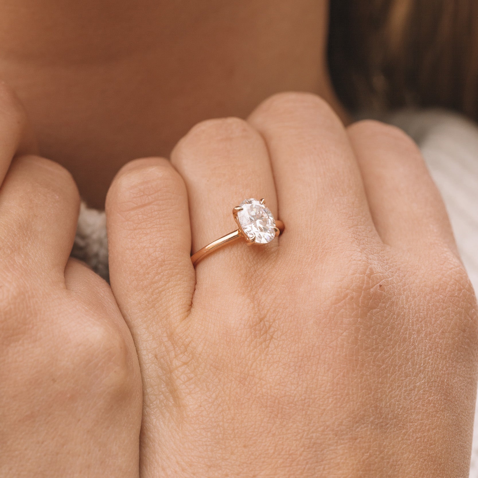 Moissanite Solitaire Engagement Ring