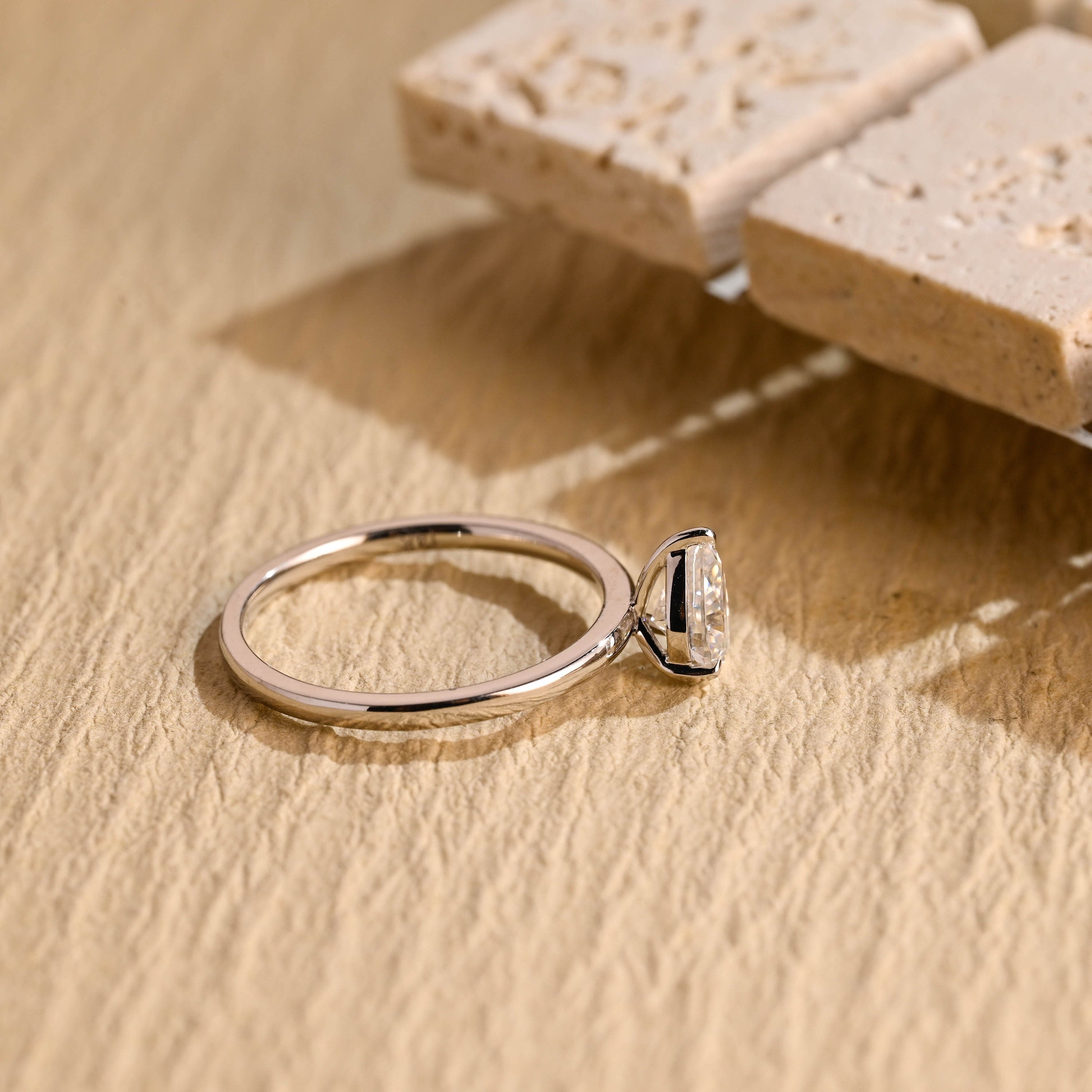 luxury pear solitaire engagement ring moissanite