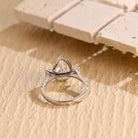 diamond alternative pear three stone engagement ring