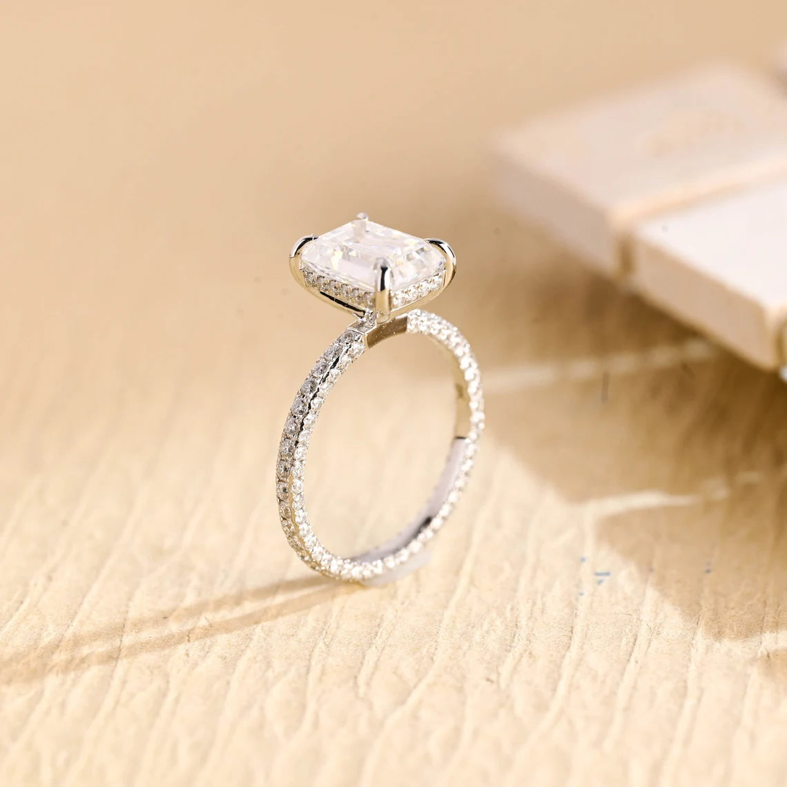 Pave Band Engagement Ring