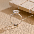 White Gold Princess Cut Moissanite Ring