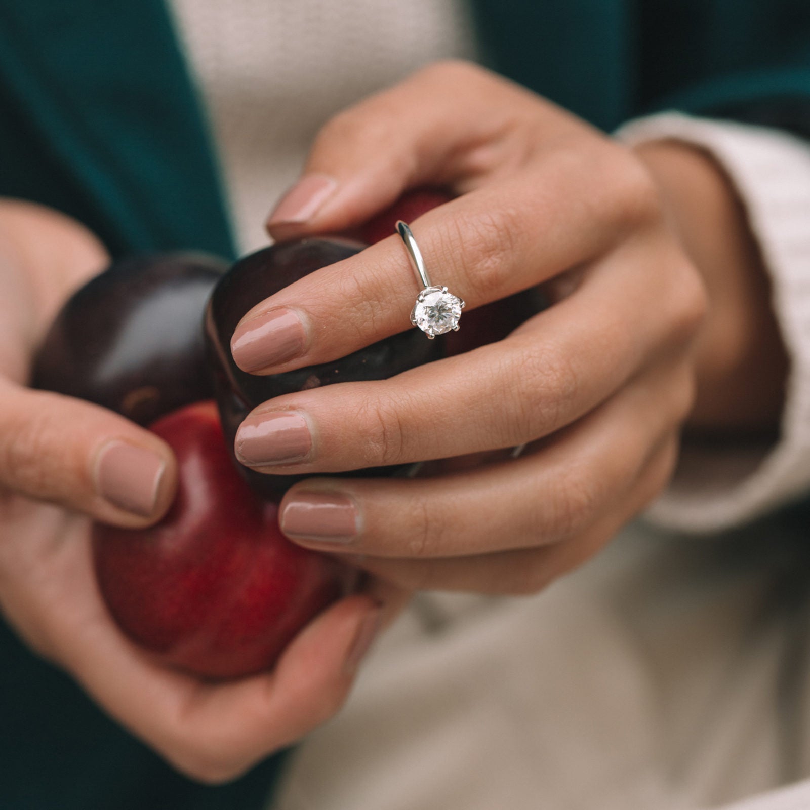 Moissanite Solitaire Engagement Ring