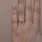 Three Stone Moissanite Engagement Ring