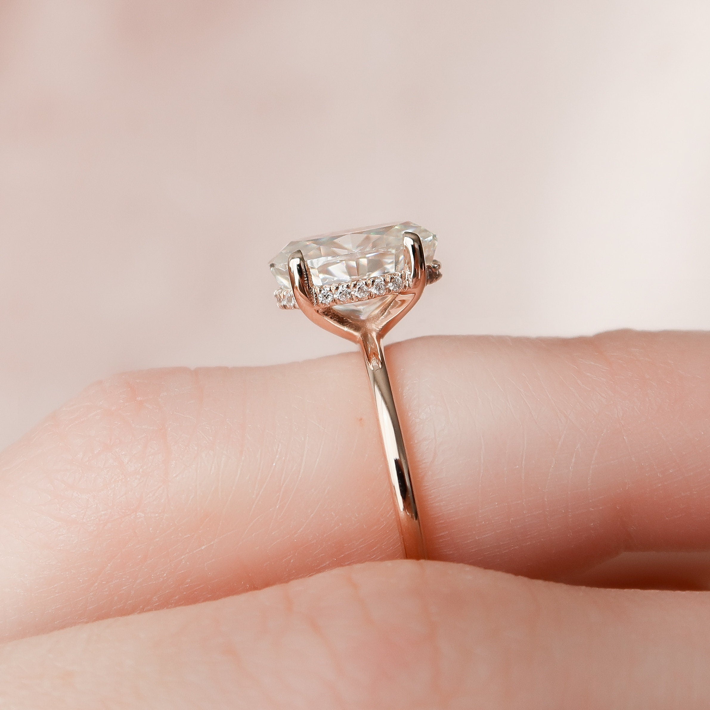 Oval Solitaire Moissanite Ring