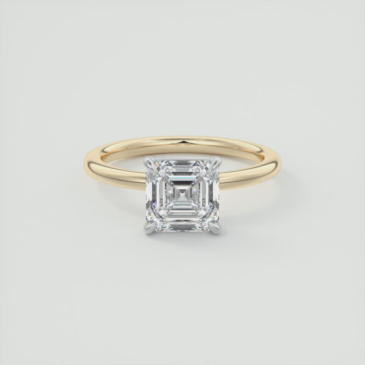 Step Cut Moissanite Engagement Ring
