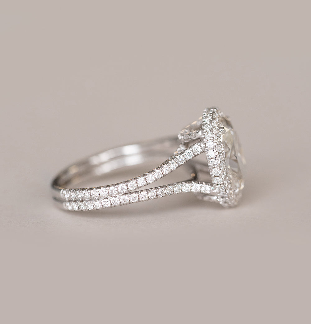Split Shank Moissanite Engagement Ring