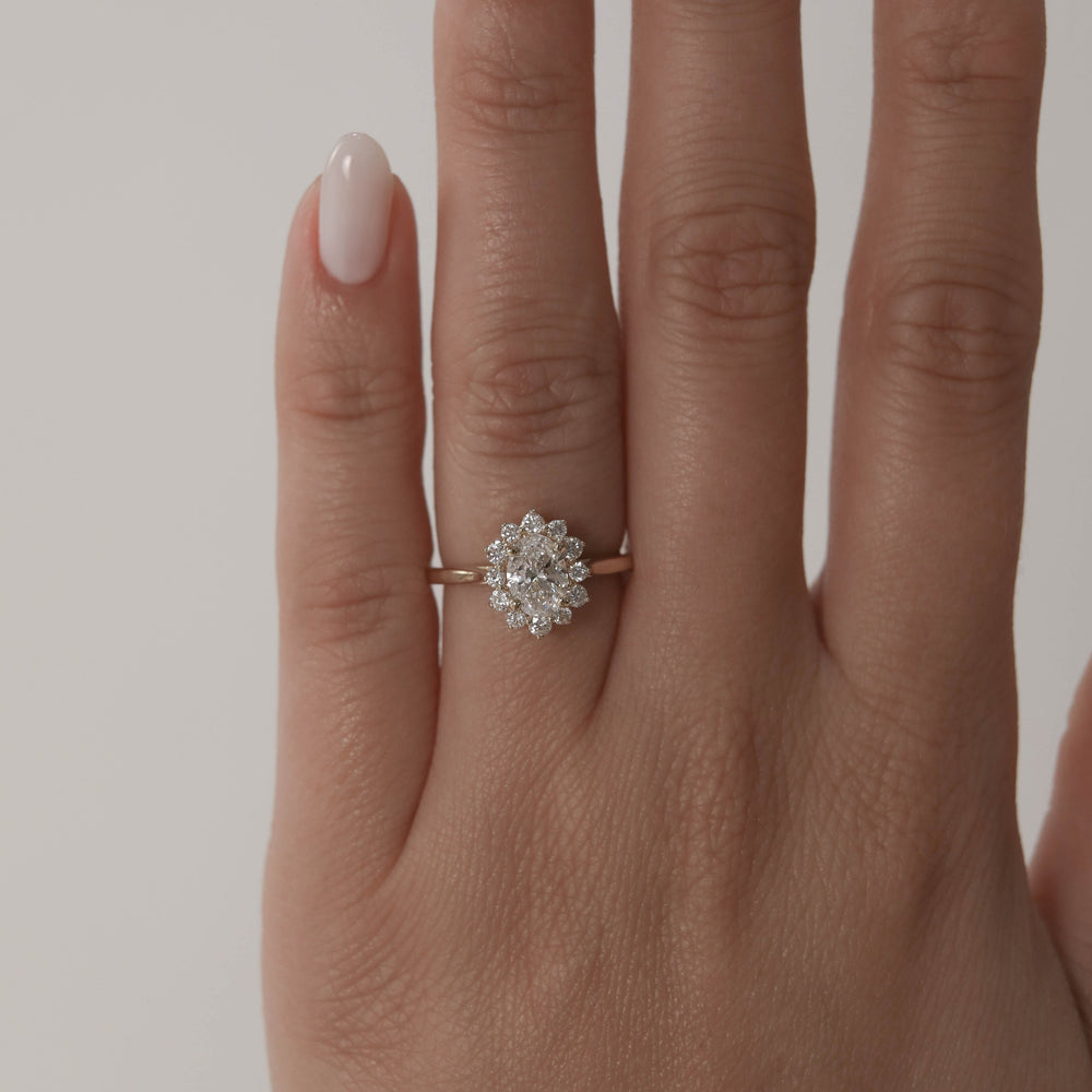 Oval Halo Cathedral Ring
