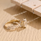 lab diamond alternative cluster engagement ring