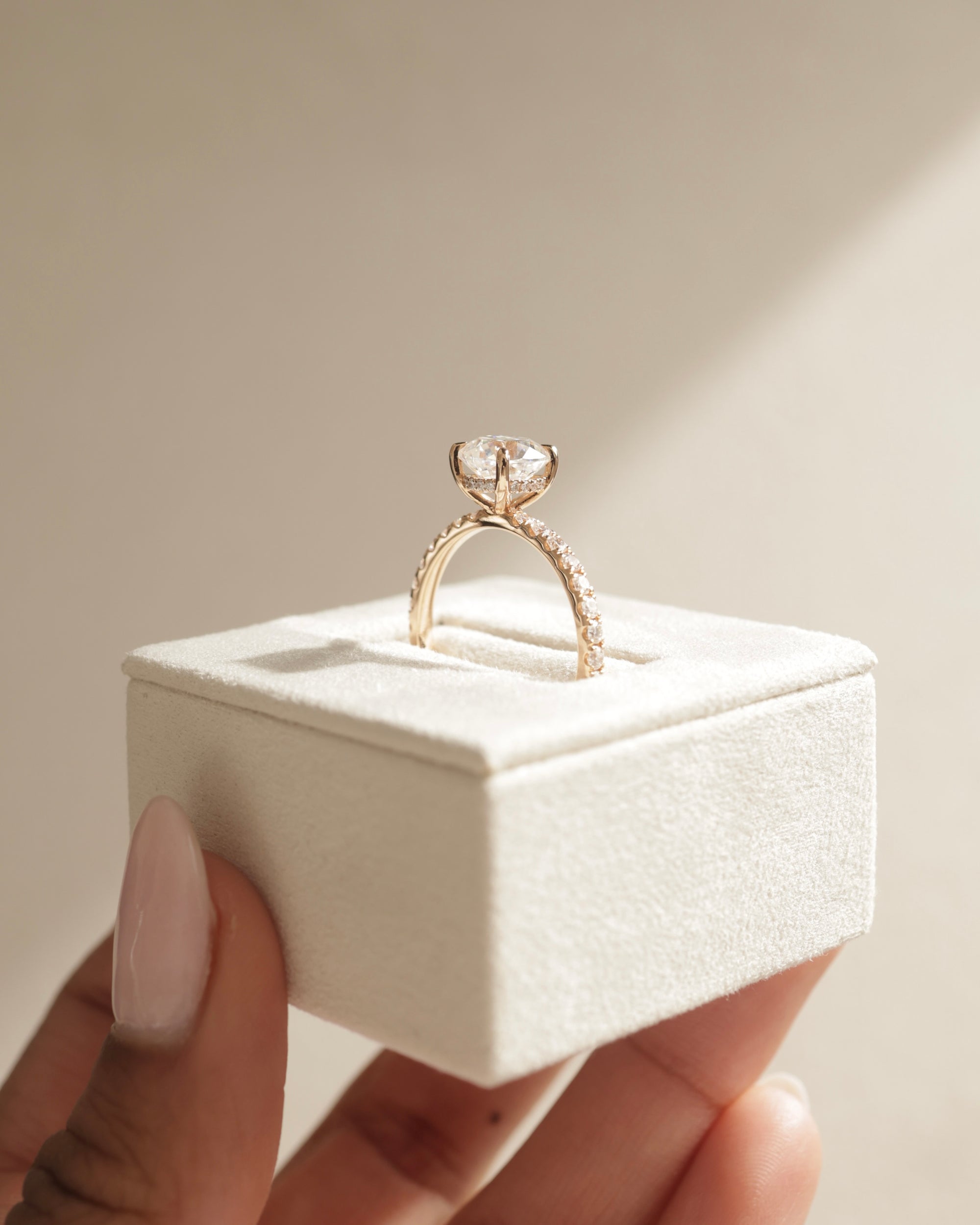 Cushion Cut Pave Engagement Ring