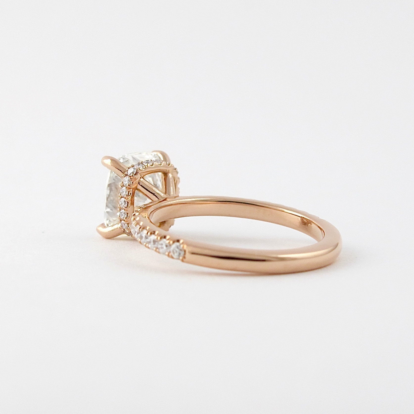Cushion Hidden Halo Engagement Ring