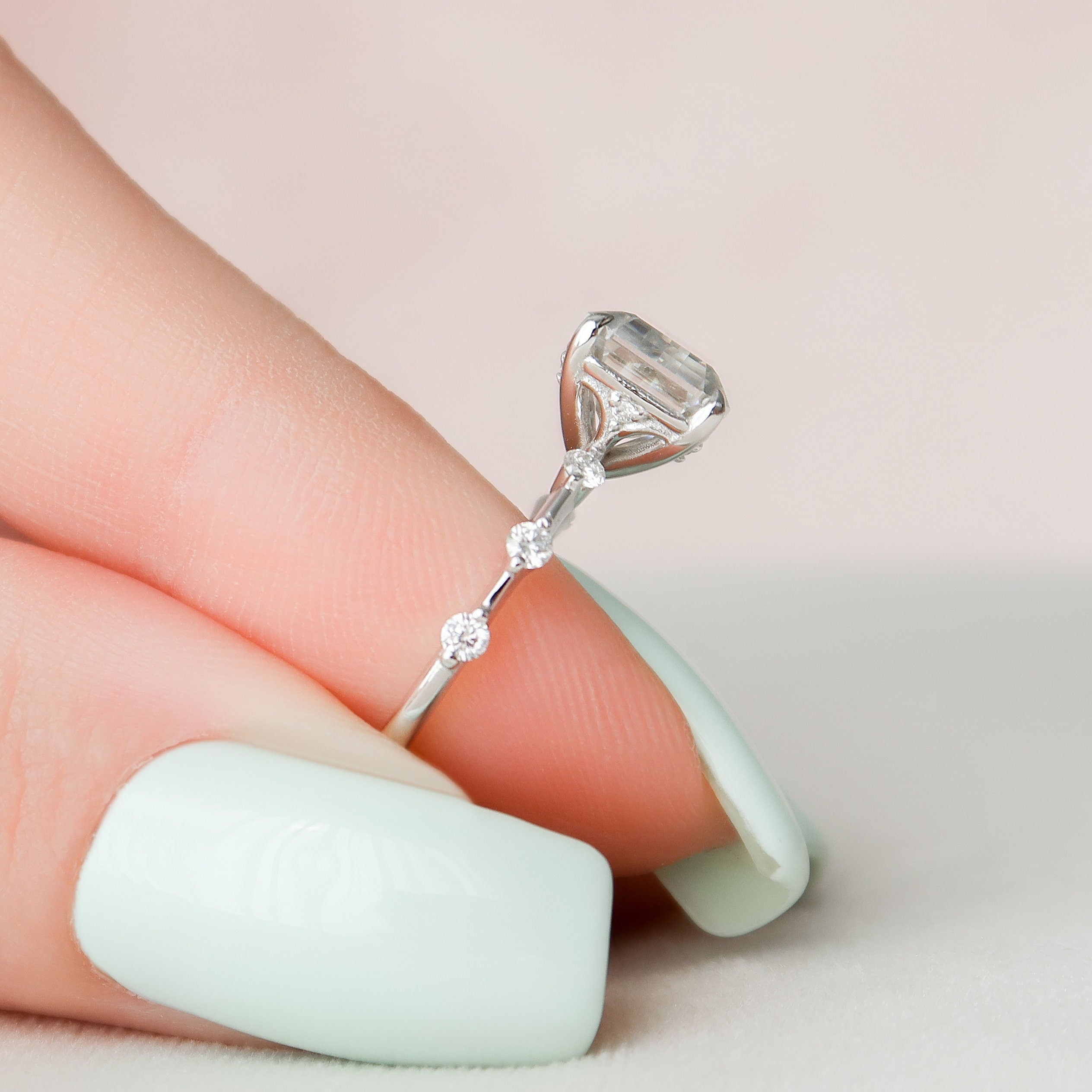 Petite Pave Engagement Ring