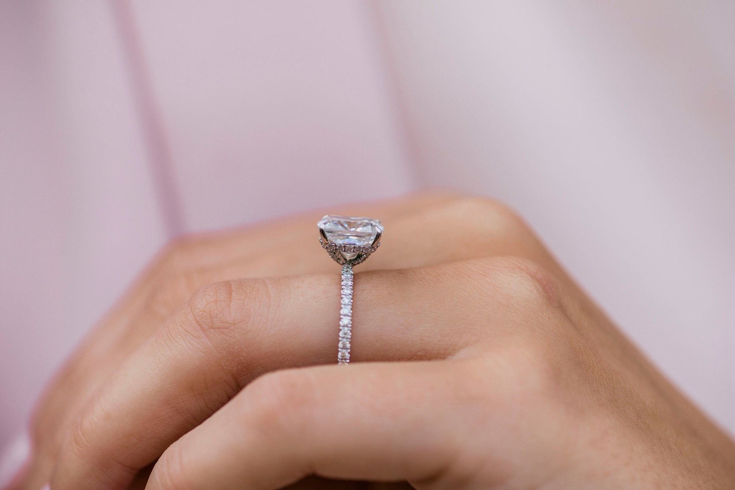 Pave Band Engagement Ring