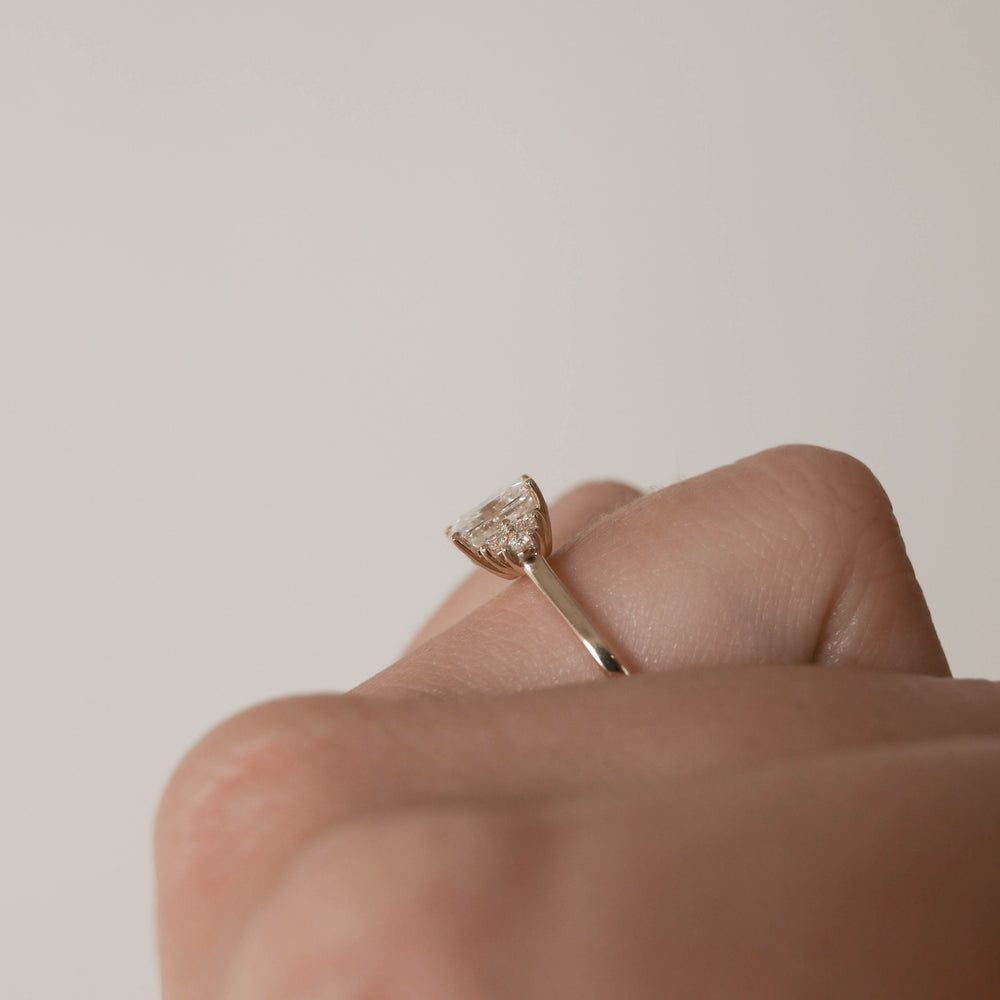 Emerald Cluster Engagement Ring
