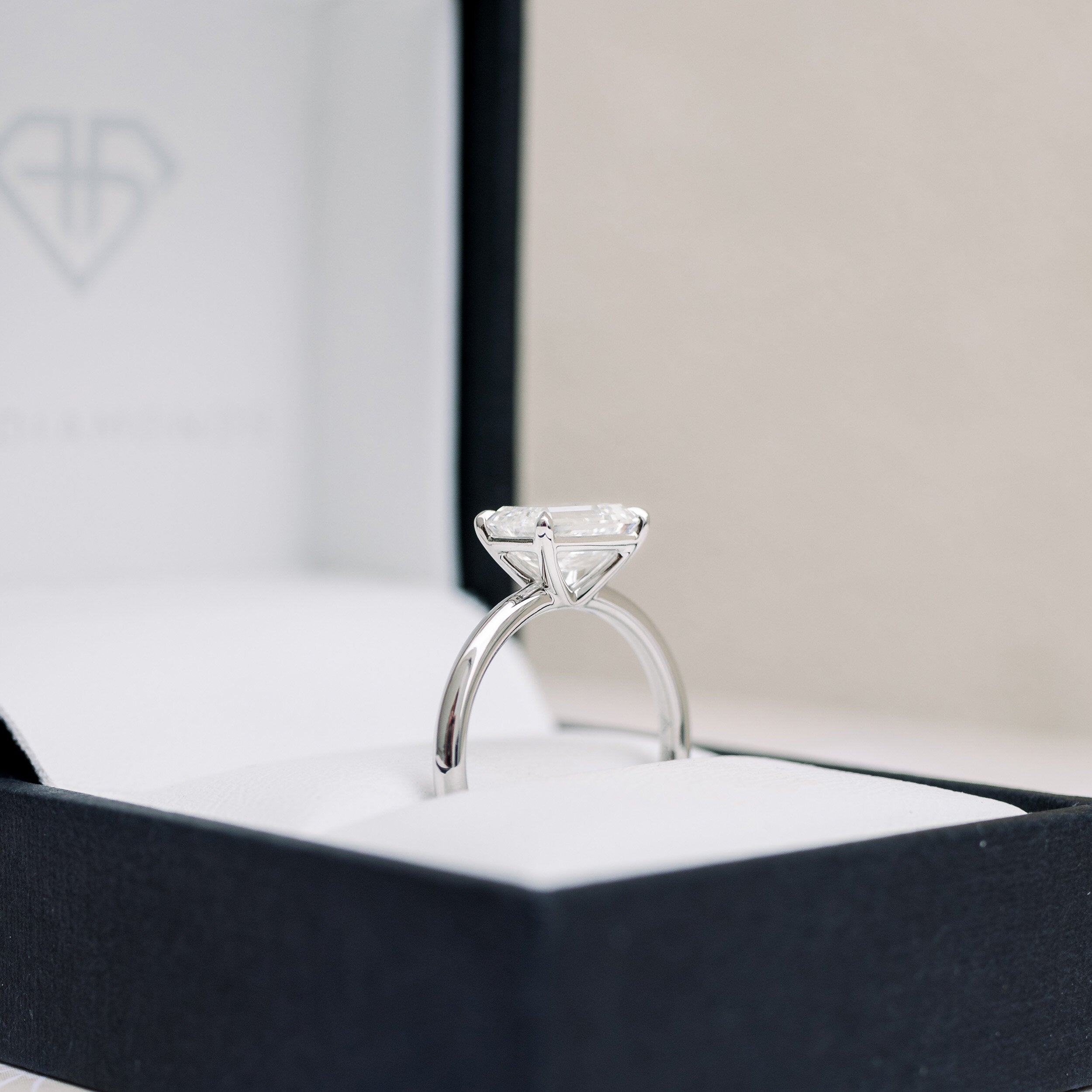 Emerald Cut Moissanite Ring