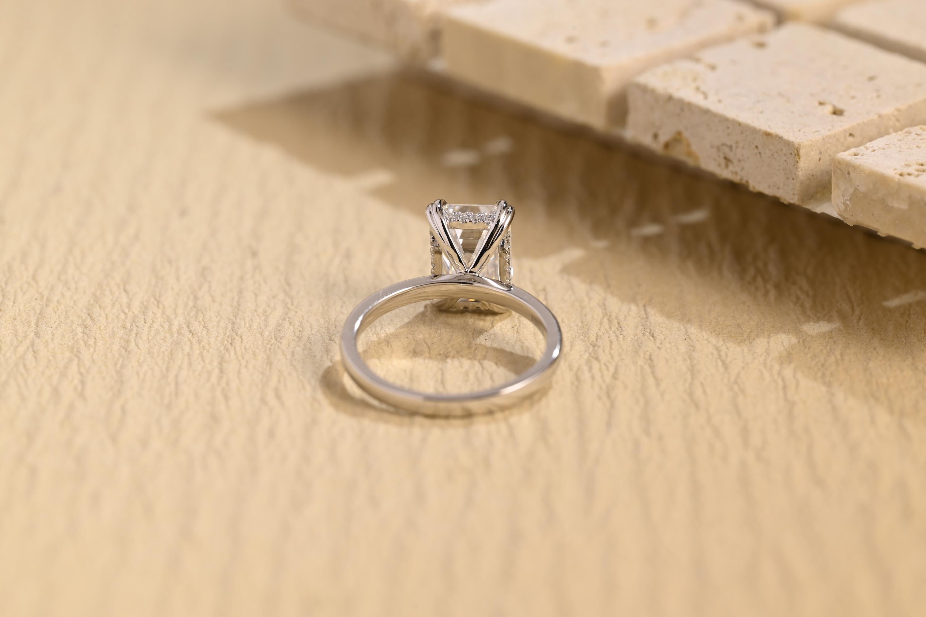 Emerald Cut Moissanite Ring
