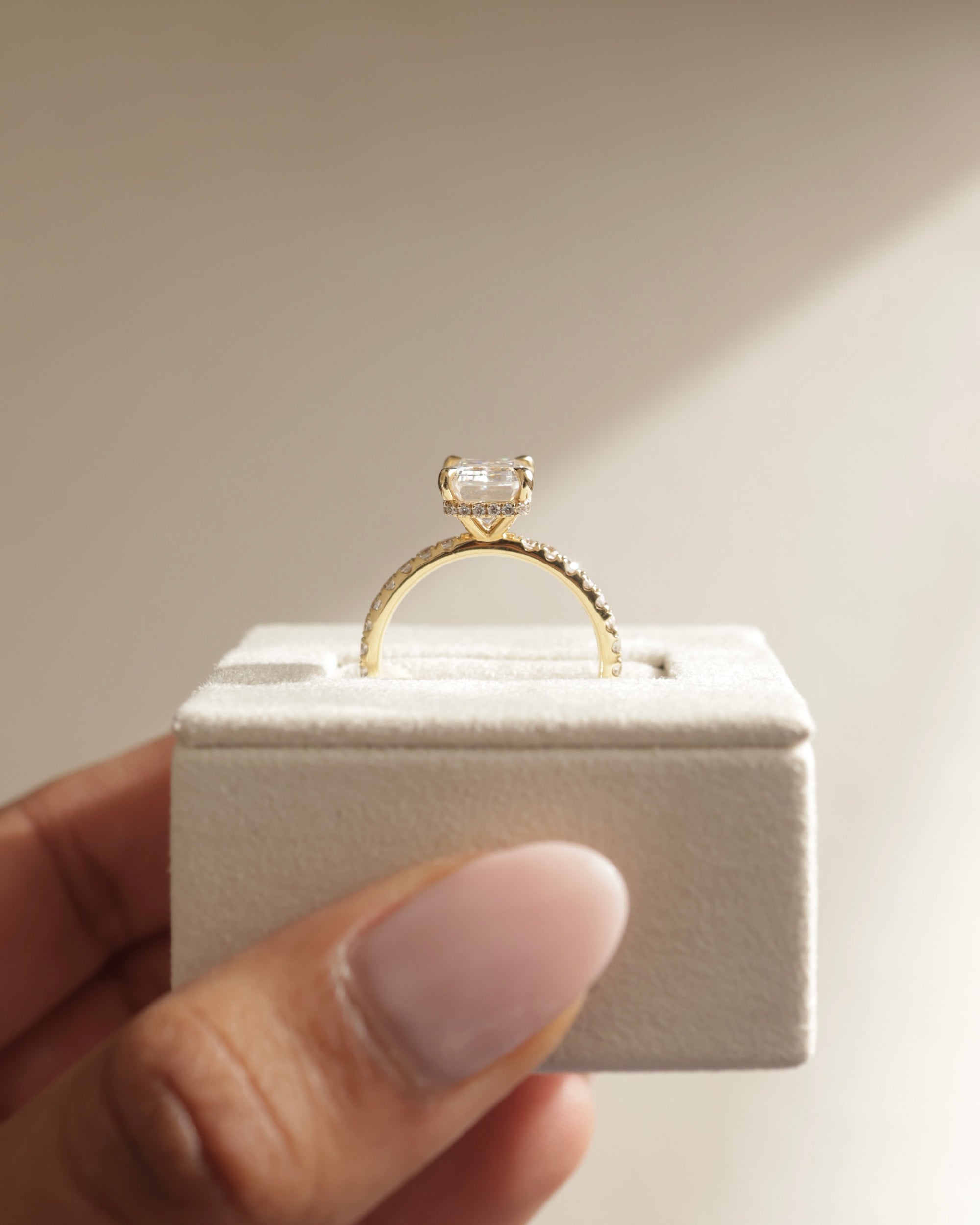 Hidden Halo Moissanite Engagement Ring
