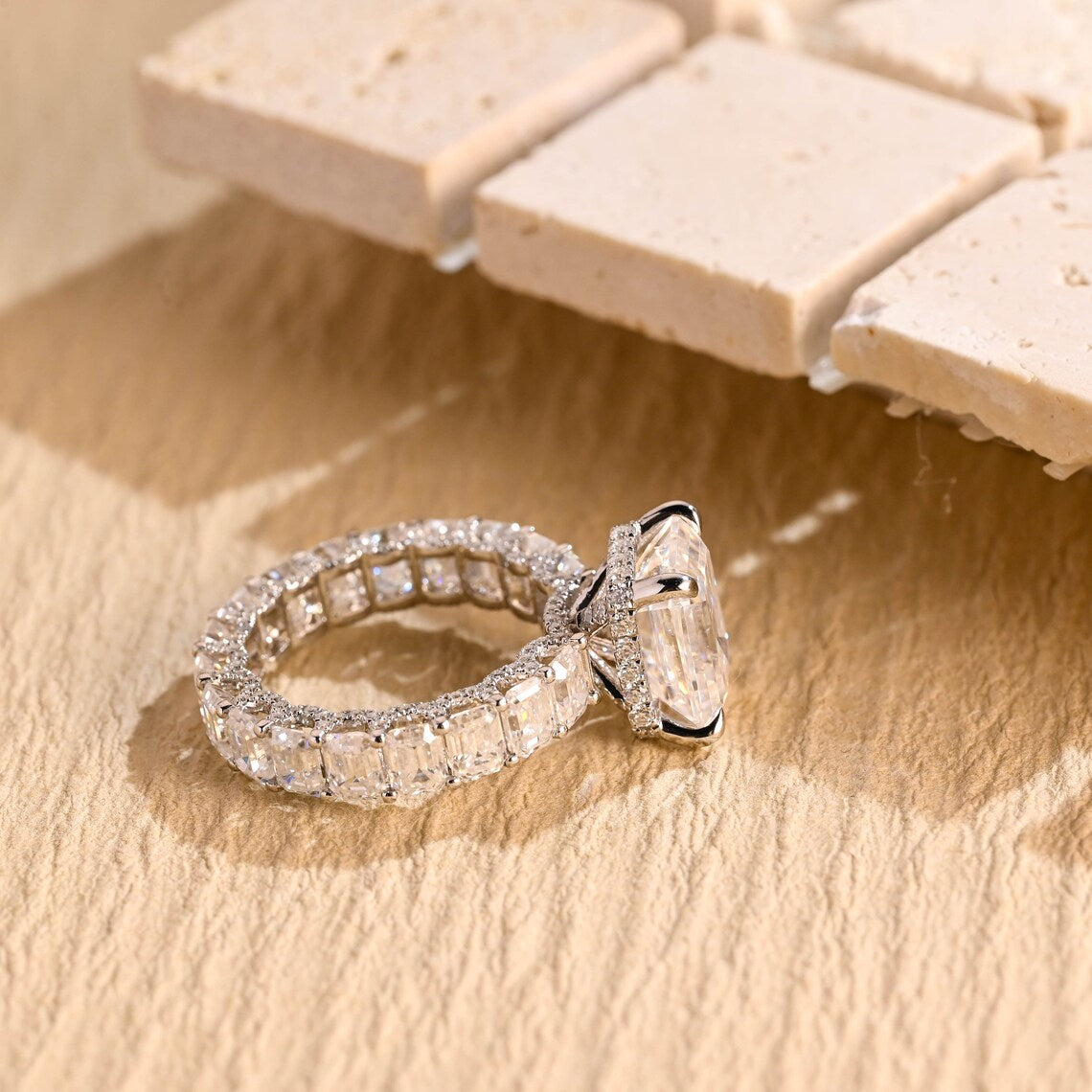 Emerald Pave Engagement Ring