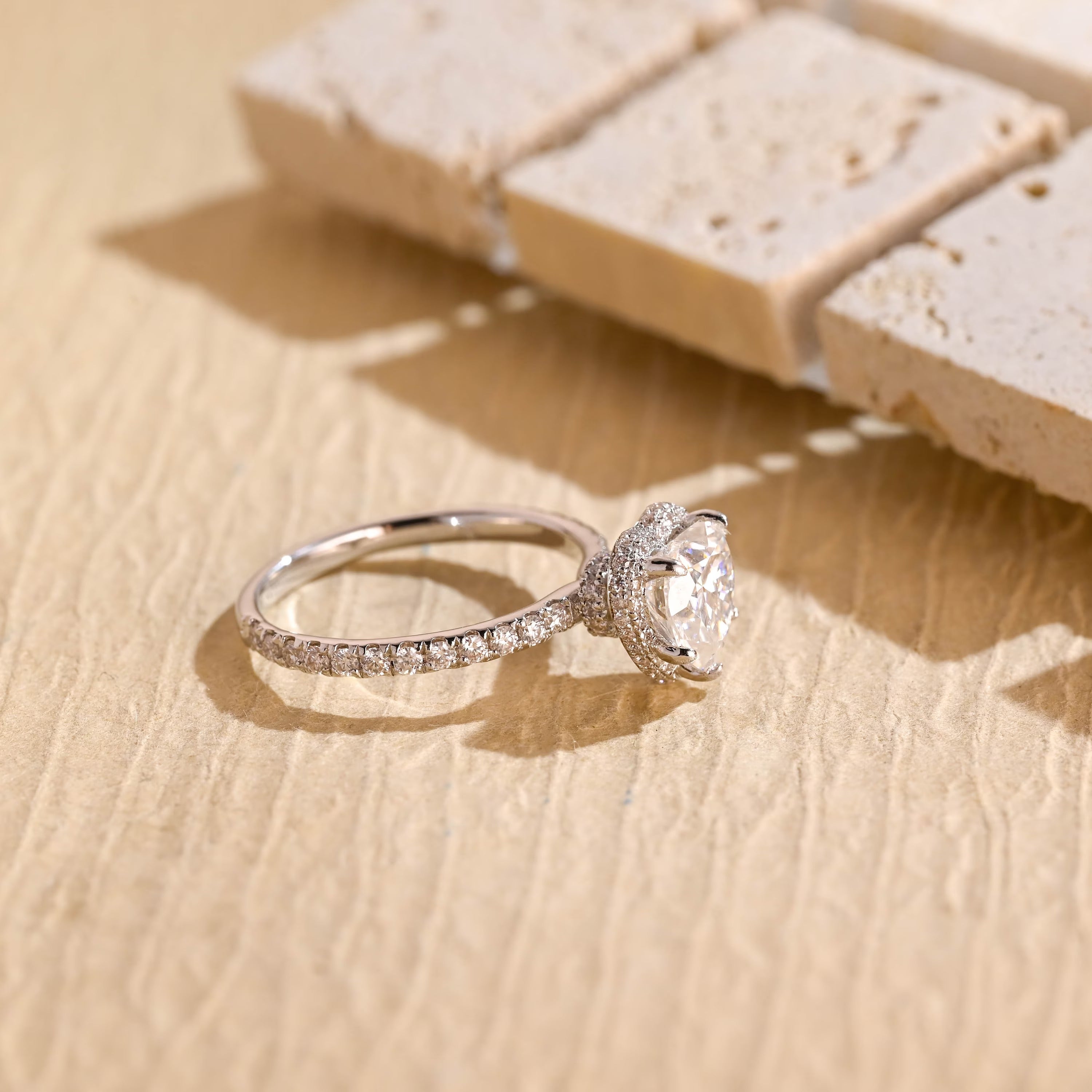Halo Moissanite Engagement Ring