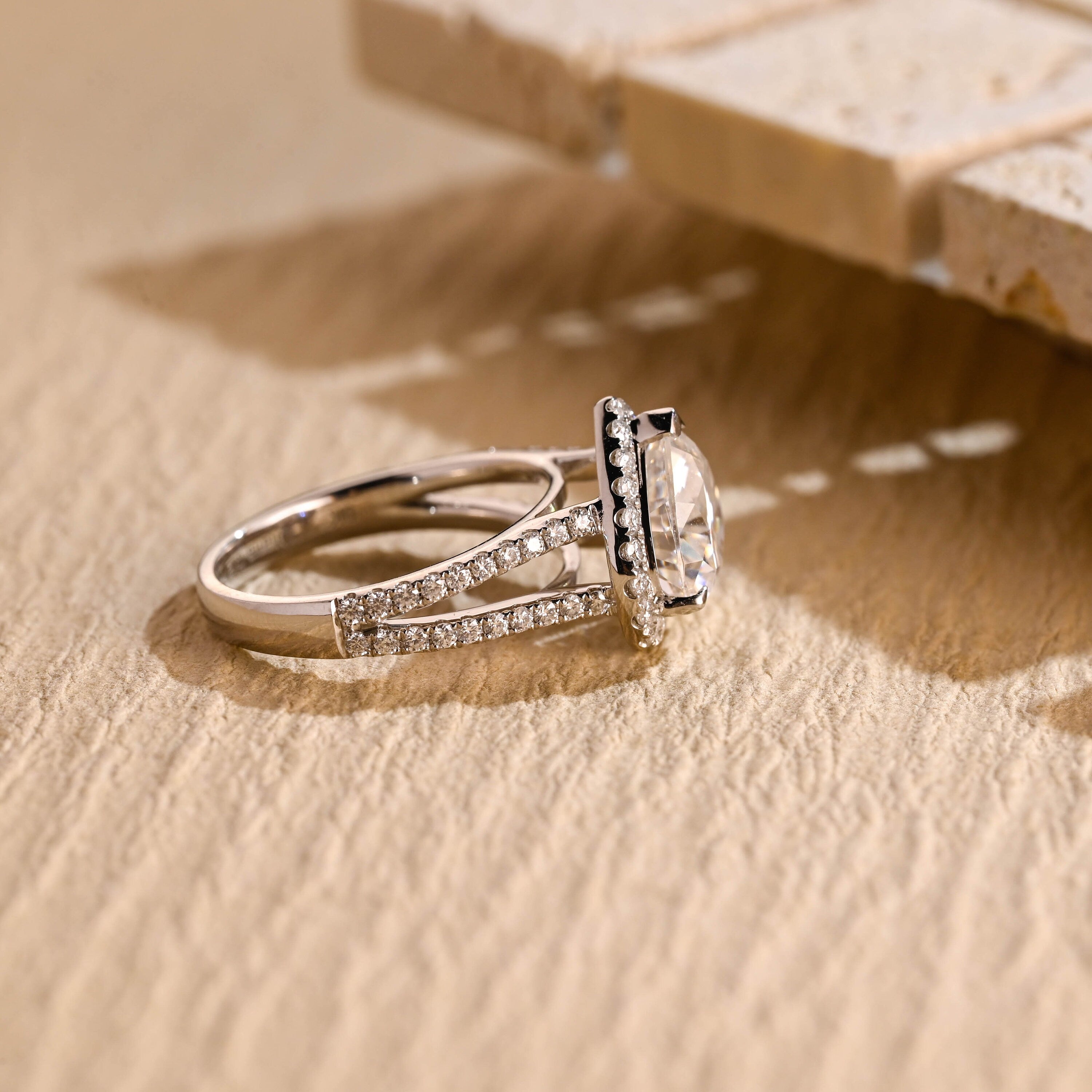 Heart Shaped Halo Ring