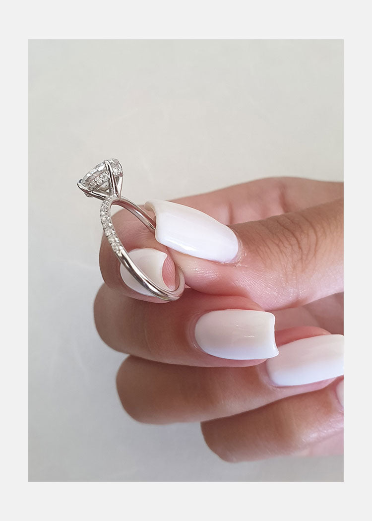 Oval Hidden Halo Ring