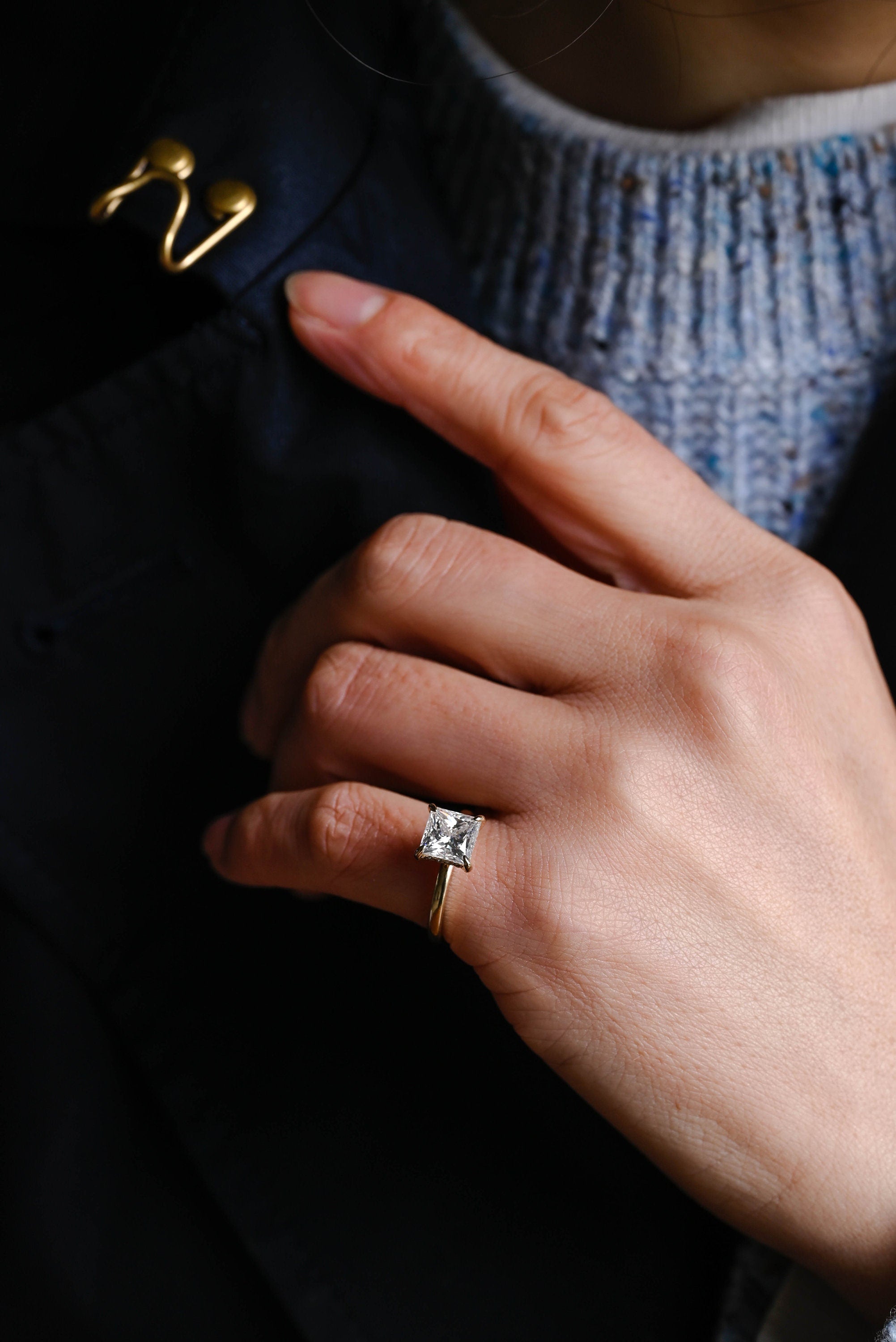 Princess Cut Moissanite Ring