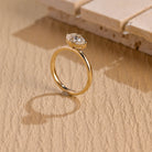 sustainable east west pear engagement ring moissanite