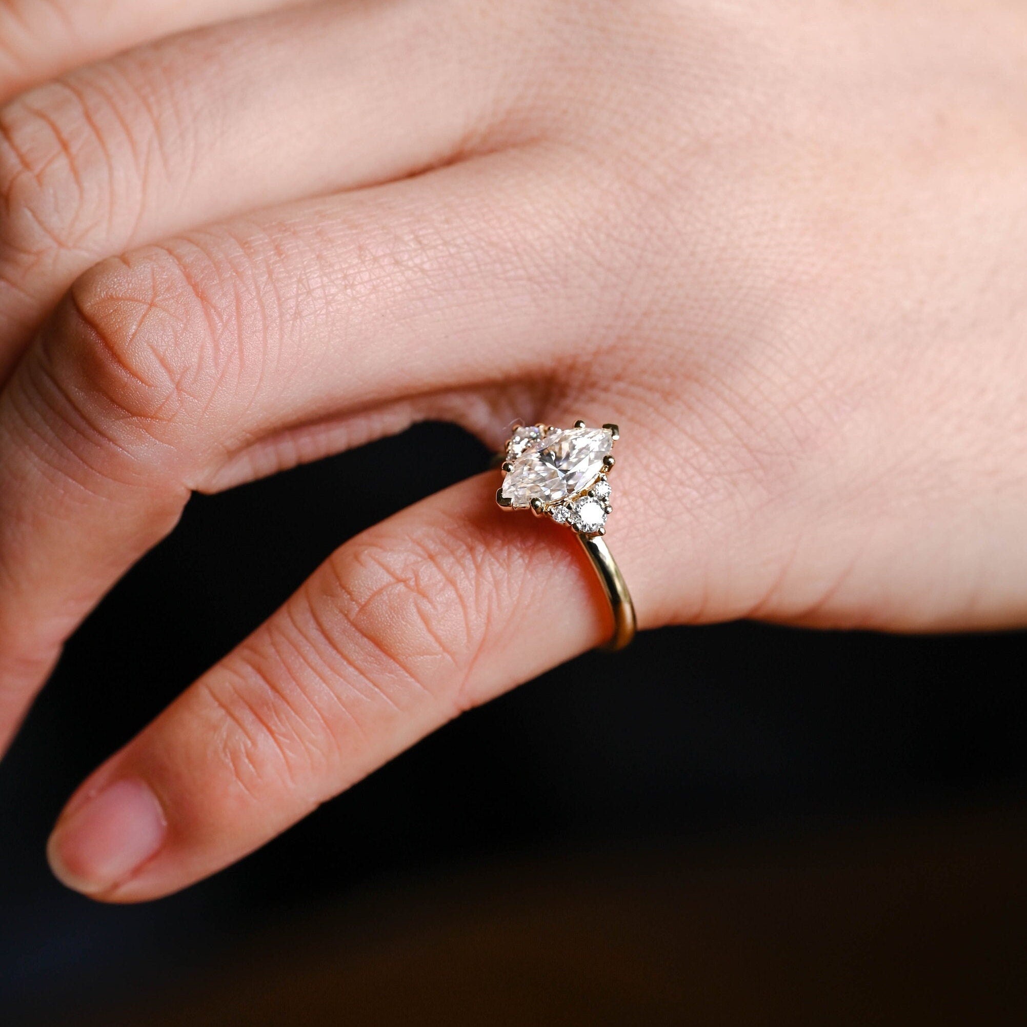 Luxury Marquise Cluster Engagement Ring for Women