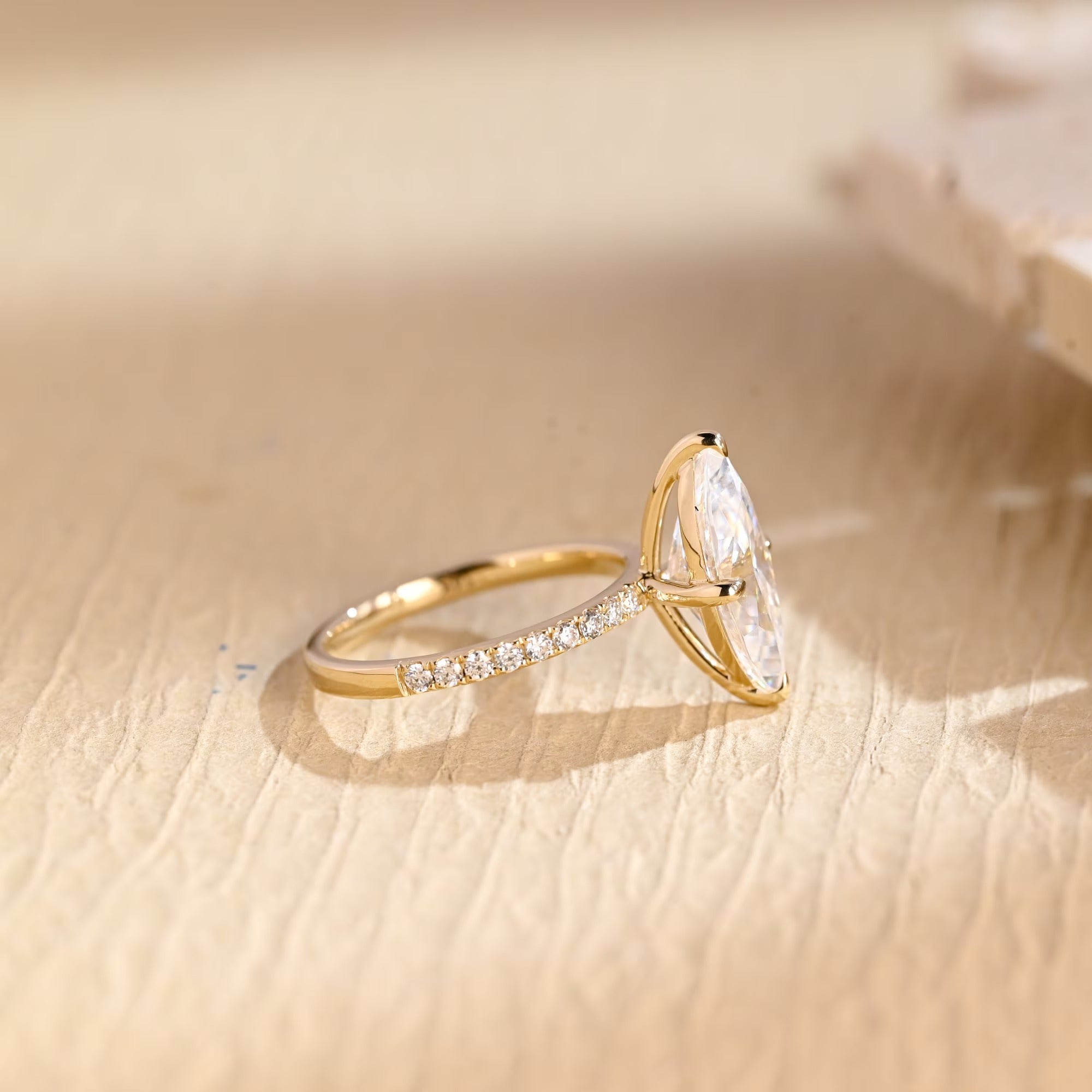 Luxury Marquise Ring with Sparkling Pavé Accents
