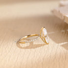  Luxury Marquise Ring with Sparkling Pavé Accents
