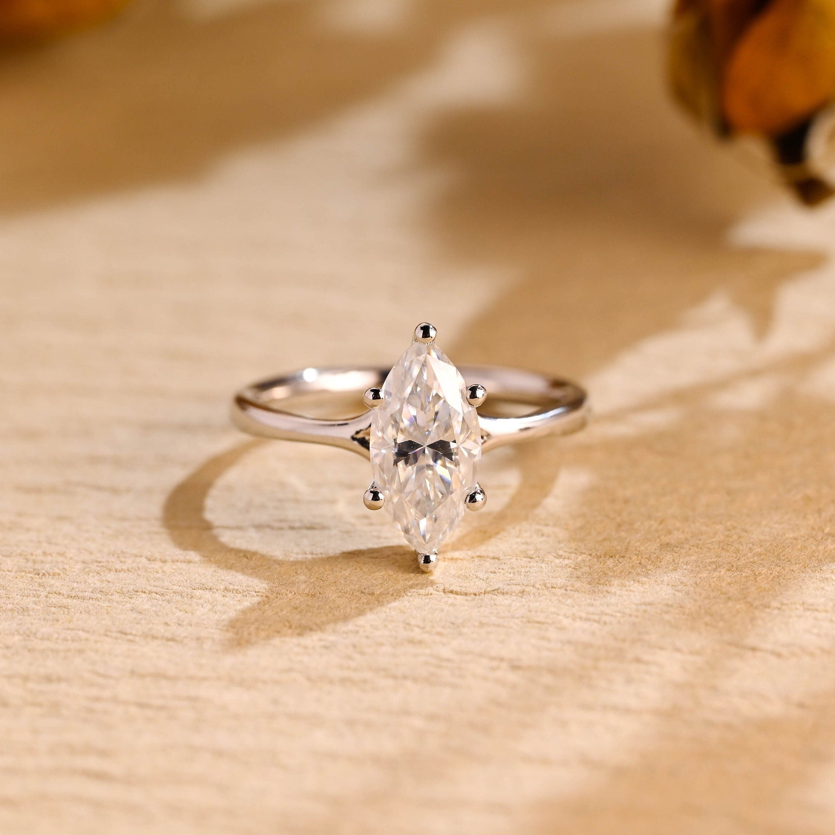 1.5 Carat Marquise Moissanite Ring