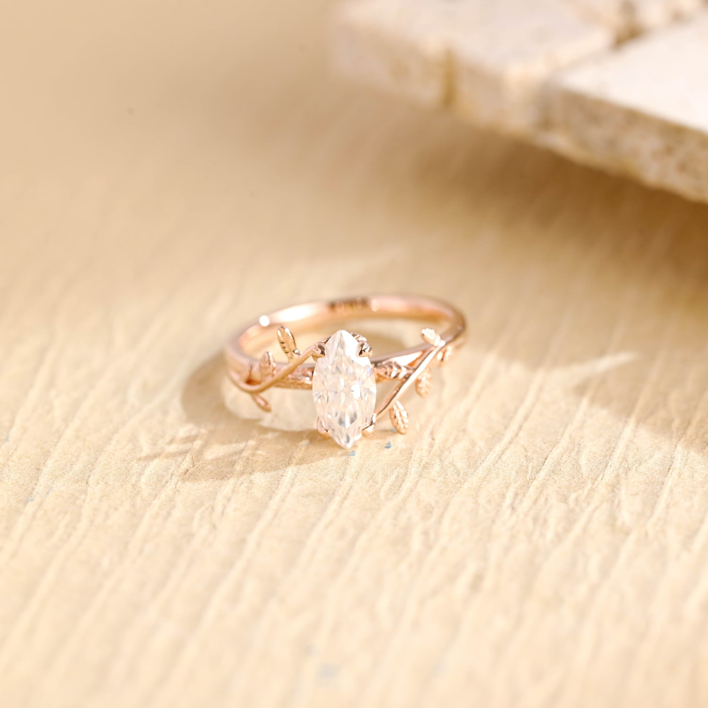 1 Carat Marquise Moissanite Ring