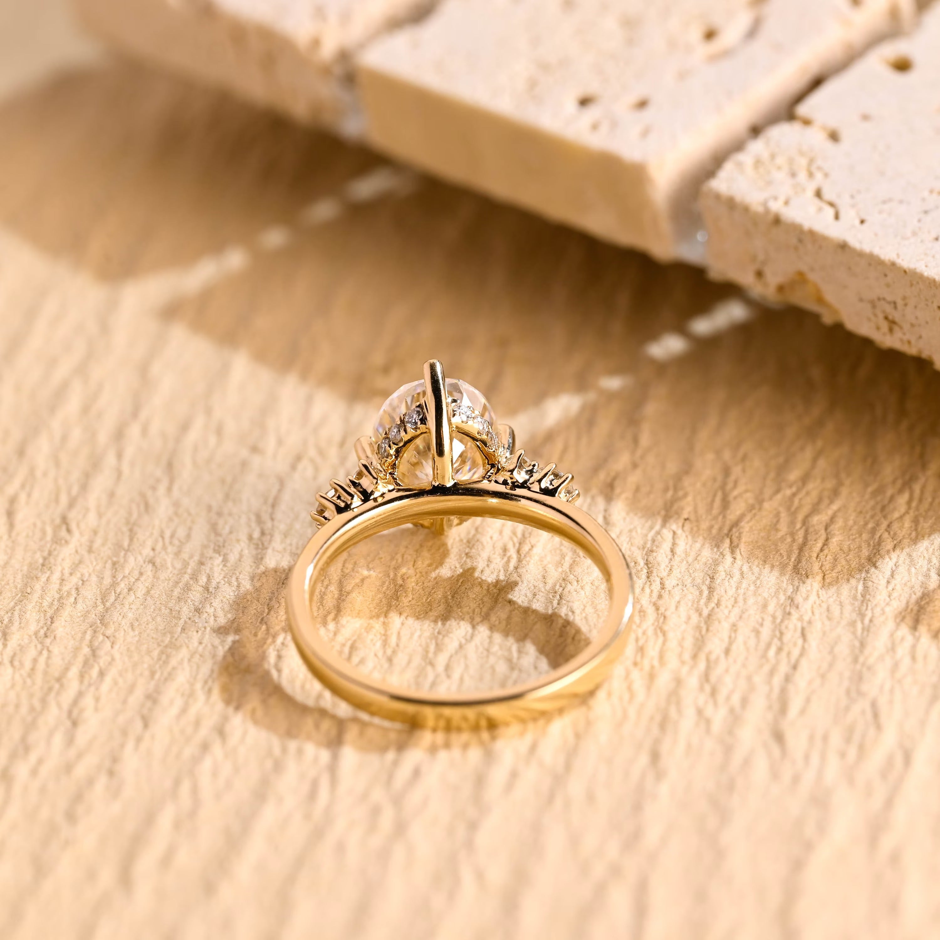 Oval Hidden Halo Ring