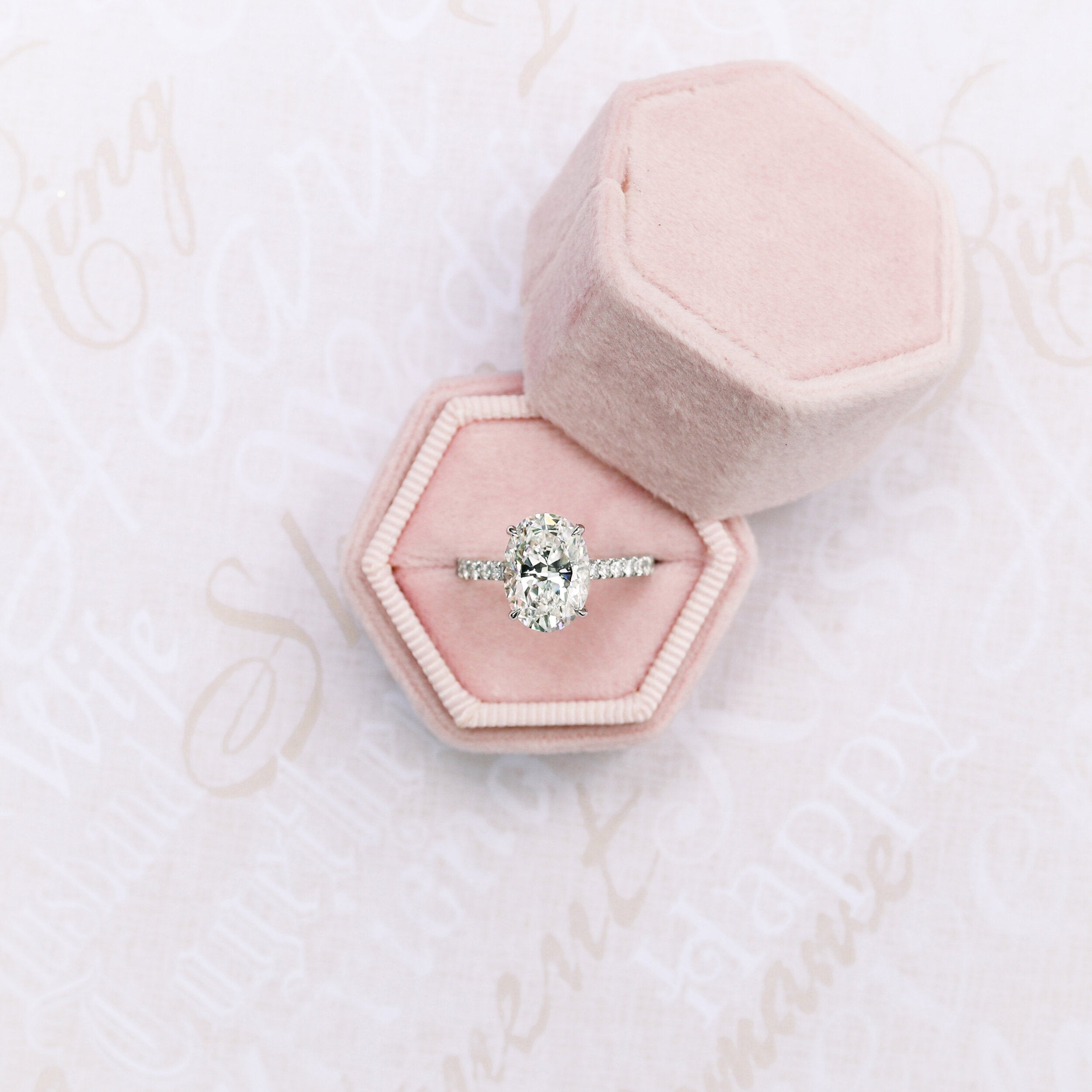 Pave Band Engagement Ring
