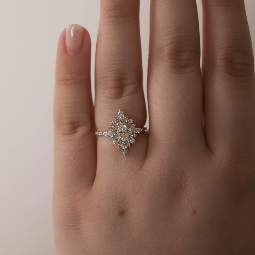 Halo Cluster Engagement Ring