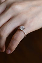 1.0CT Round Brilliant Pave Setting Moissanite Engagement Ring