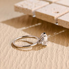 lab grown pear cluster engagement ring