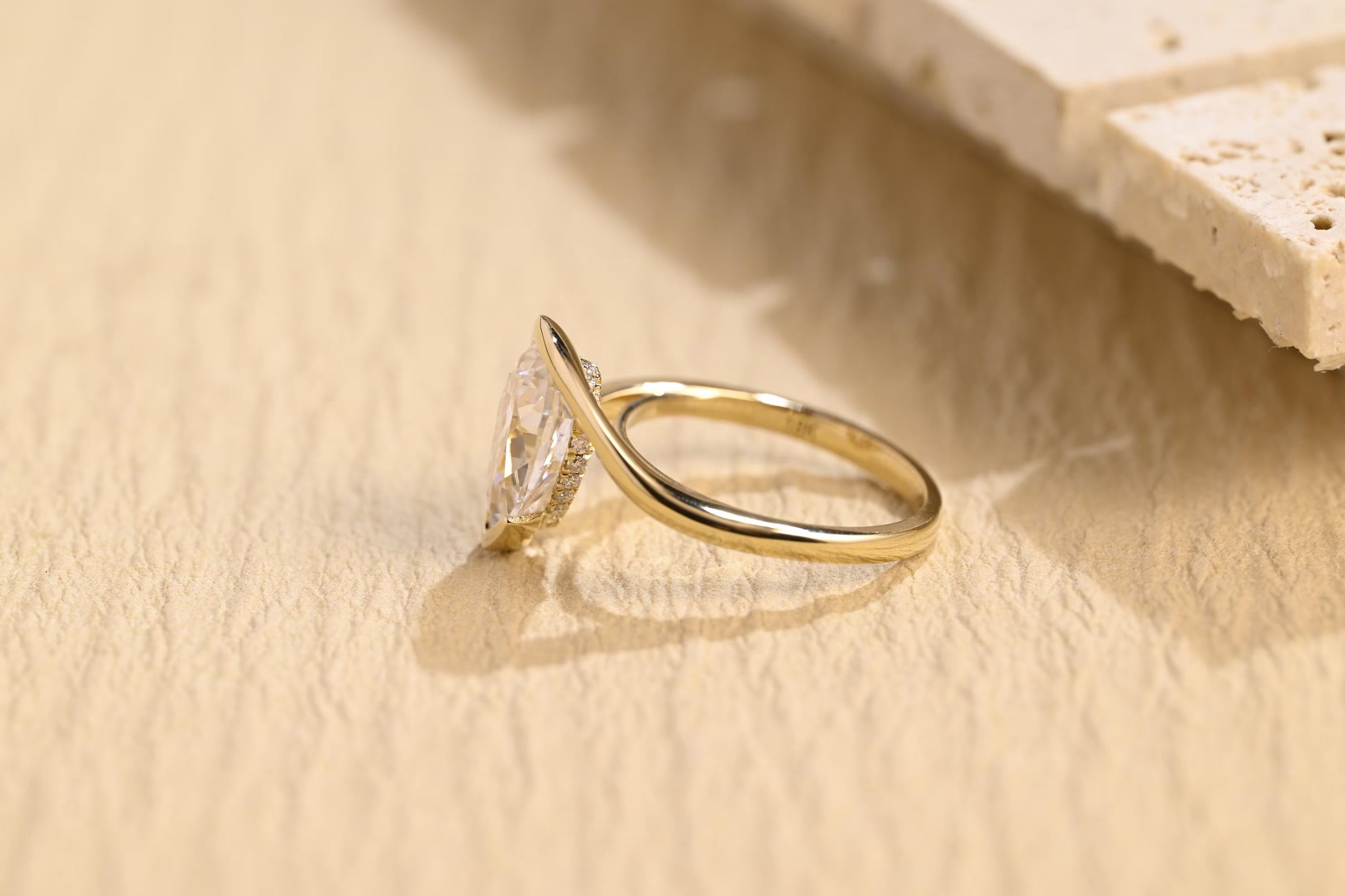 Bypass Moissanite Engagement Ring