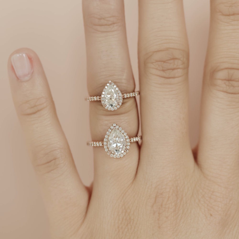 Pear Shape Halo Ring
